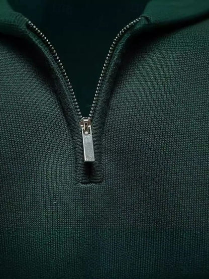 Podstawowy Sweter z Kwartalnym Zamkiem
