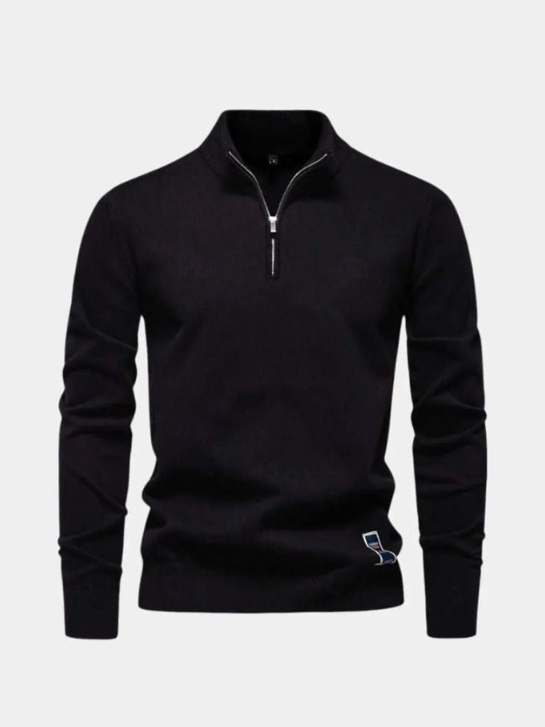 Podstawowy Sweter z Kwartalnym Zamkiem