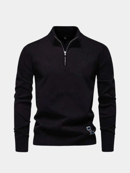 Podstawowy Sweter z Kwartalnym Zamkiem
