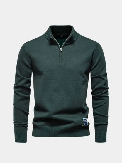 Podstawowy Sweter z Kwartalnym Zamkiem