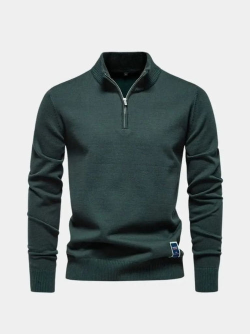 Podstawowy Sweter z Kwartalnym Zamkiem