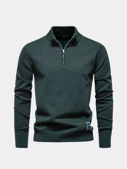 Podstawowy Sweter z Kwartalnym Zamkiem