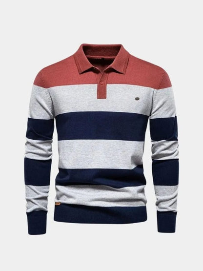 Sweter z kolorowym półzamkiem