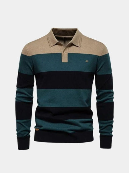 Sweter z kolorowym półzamkiem