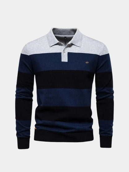 Sweter z kolorowym półzamkiem
