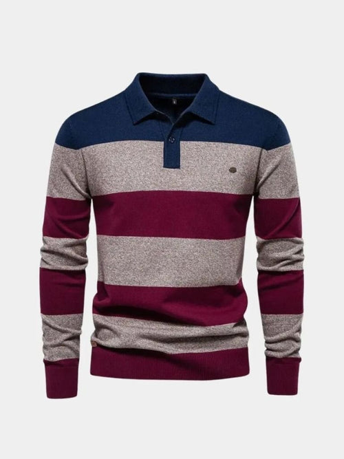 Sweter z kolorowym półzamkiem