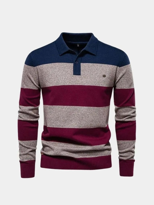 Sweter z kolorowym półzamkiem