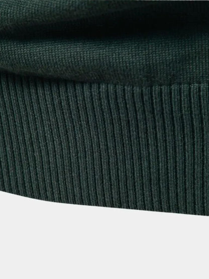 Sweter z dzianiny w paski z zamkiem błyskawicznym