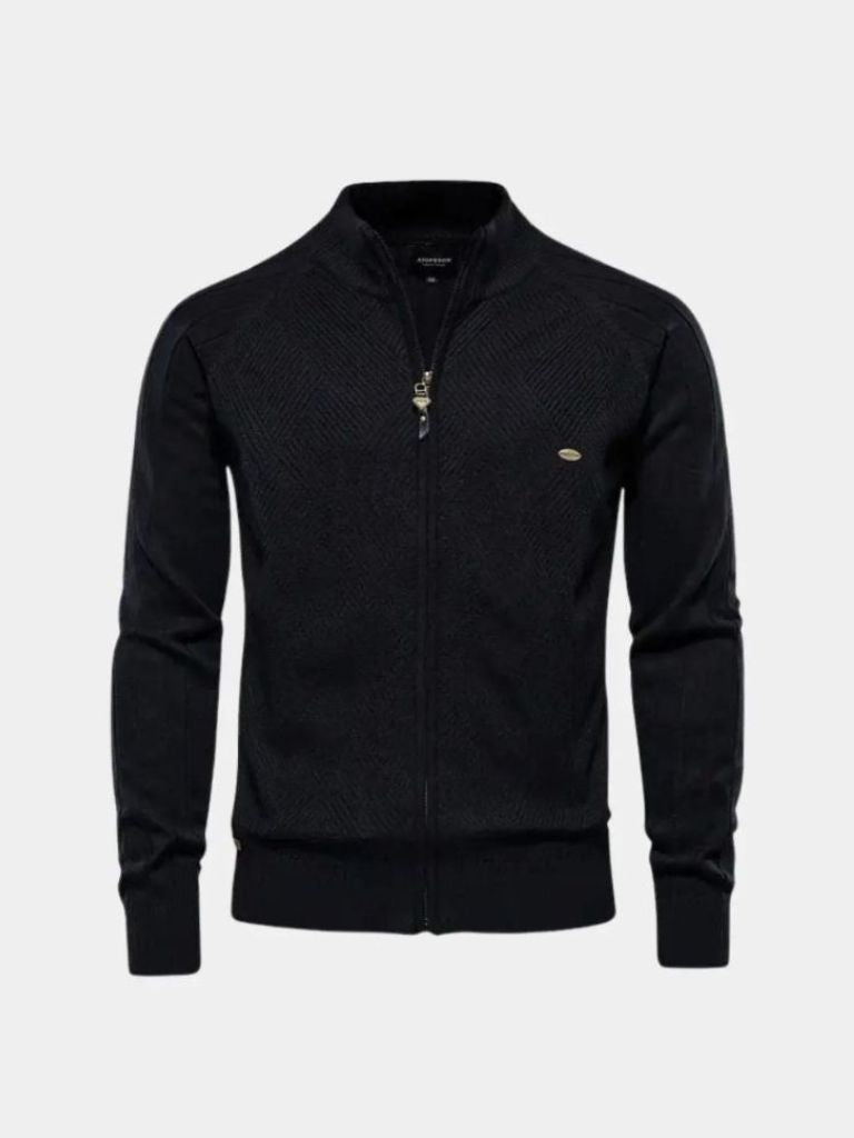 Sweter Kardigan z Dzianiny z Zamkiem