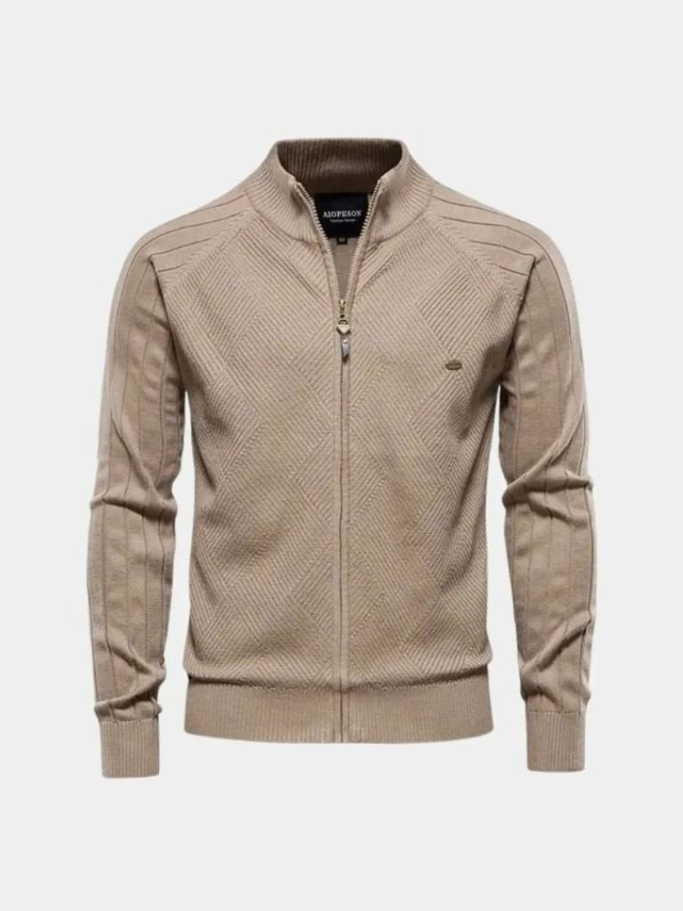 Sweter Kardigan z Dzianiny z Zamkiem
