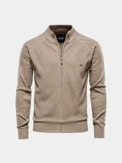 Sweter Kardigan z Dzianiny z Zamkiem