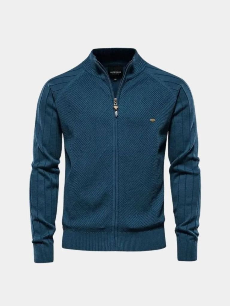 Sweter Kardigan z Dzianiny z Zamkiem