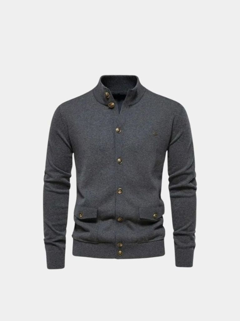 Sweter z Długim Stojącym Kołnierzem z Bawełny