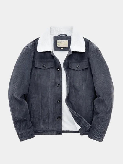 Minimalistyczna Vintage Kurtka z Sztruksu