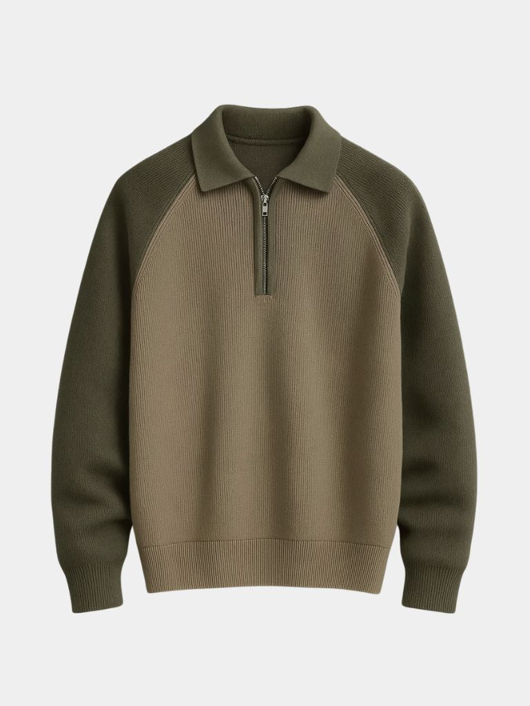 Sweter Raglan z Ćwierć Zamkiem