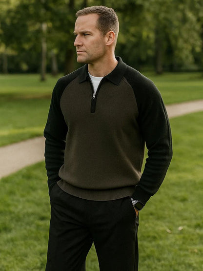 Sweter Raglan z Ćwierć Zamkiem