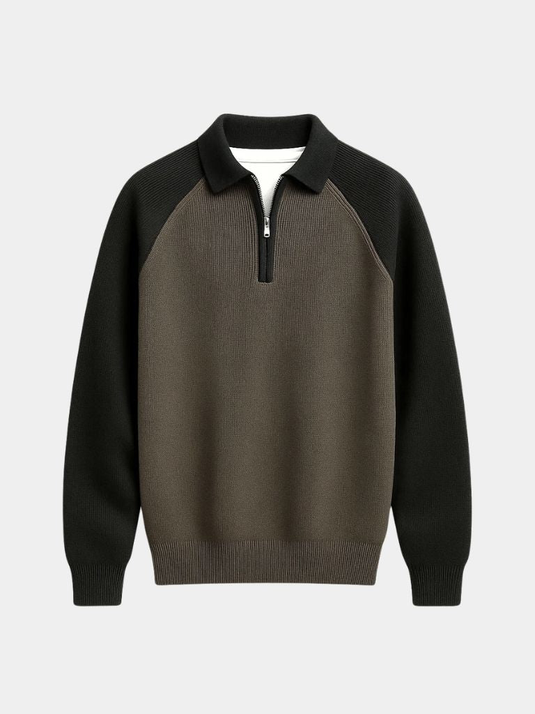 Sweter Raglan z Ćwierć Zamkiem