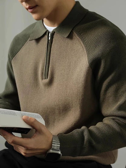 Sweter Raglan z Ćwierć Zamkiem