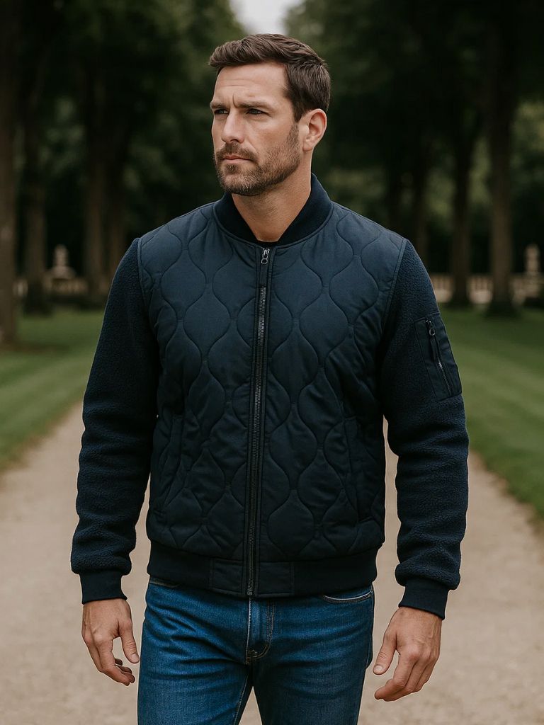 Kurtka Bomber Padded z Rękawami Sherpa