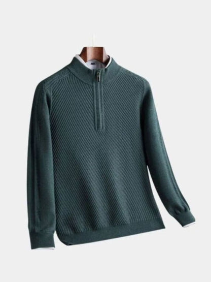 Sweter wełniany Stripe Quarter Zip