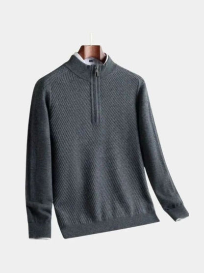 Sweter wełniany Stripe Quarter Zip