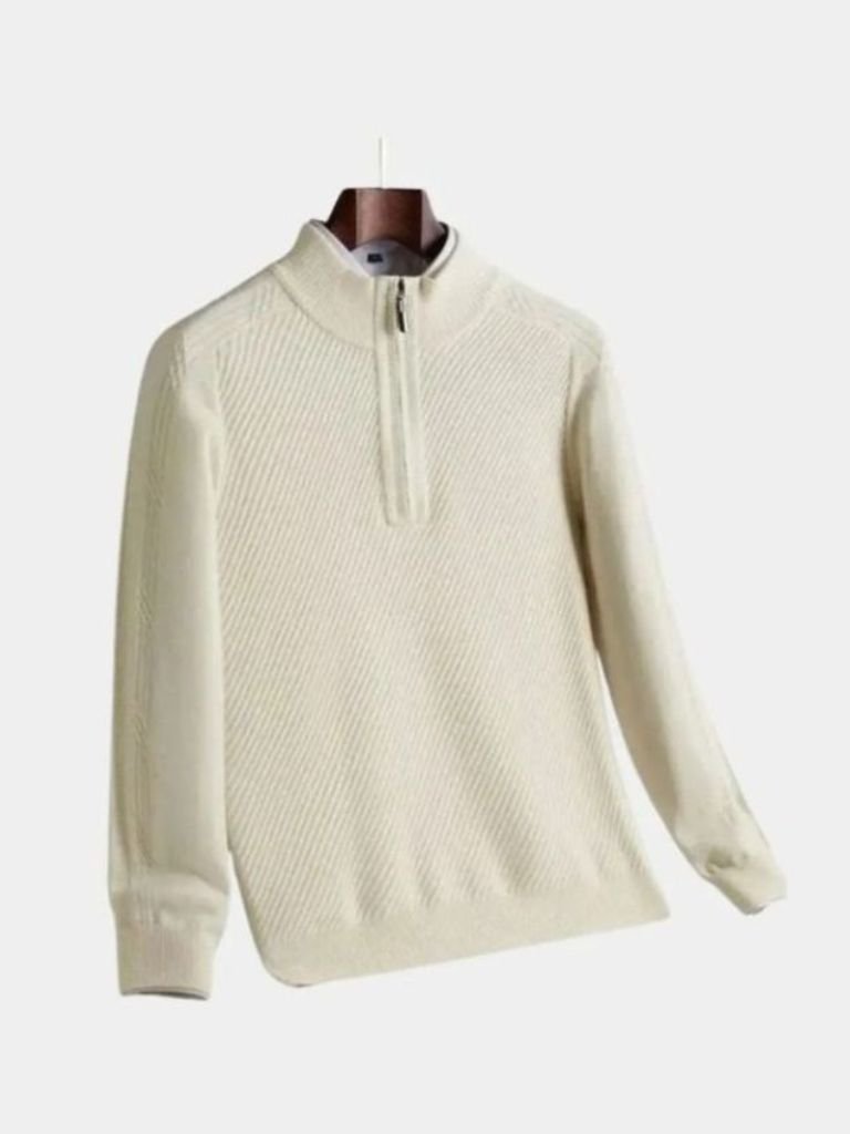 Sweter wełniany Stripe Quarter Zip