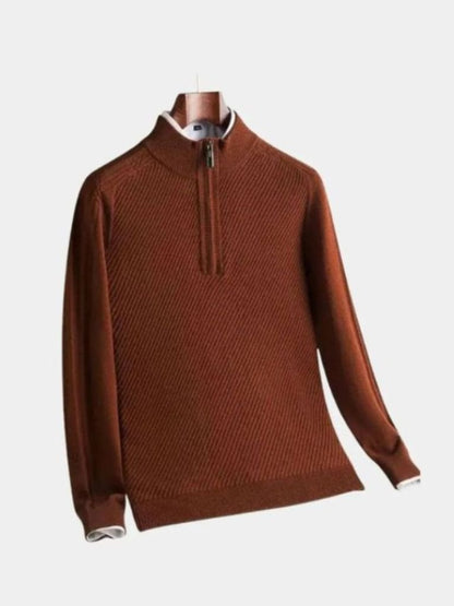 Sweter wełniany Stripe Quarter Zip