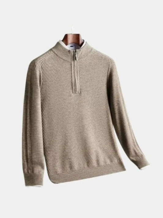 Sweter wełniany Stripe Quarter Zip