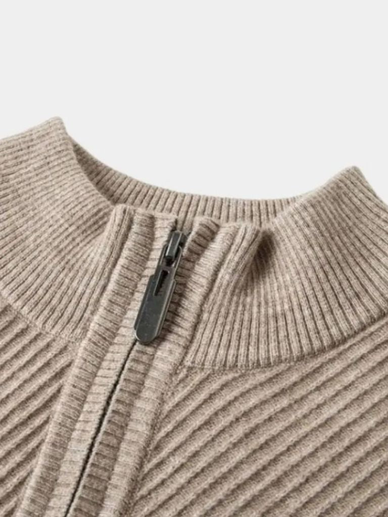 Sweter wełniany Stripe Quarter Zip