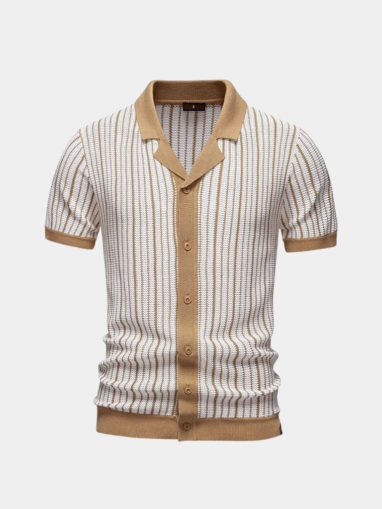 Polo w paski z dzianiny