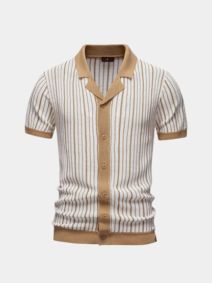 Polo w paski z dzianiny
