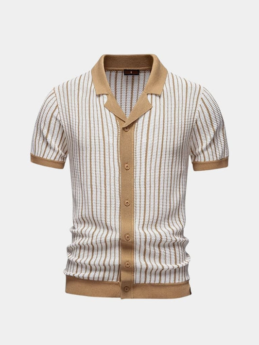 Polo w paski z dzianiny