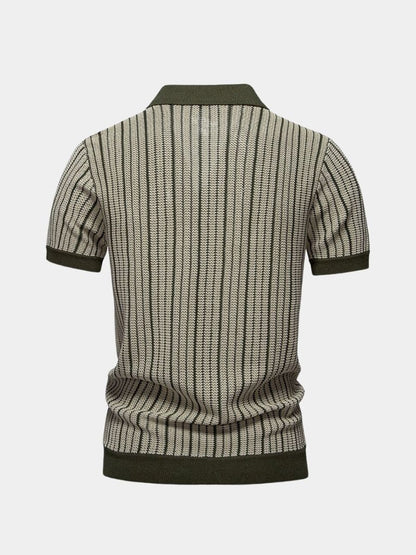 Polo w paski z dzianiny