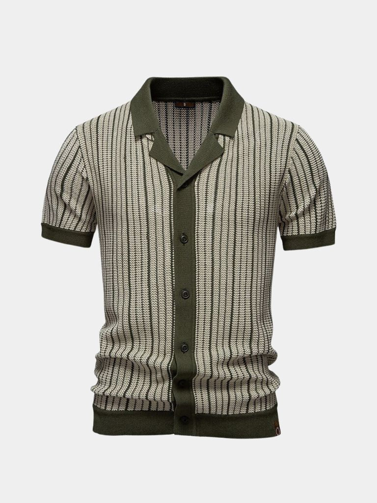 Polo w paski z dzianiny