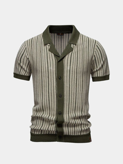 Polo w paski z dzianiny