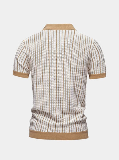 Polo w paski z dzianiny