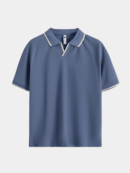 Ponadczasowy Czarny Polo z V-dekoltem