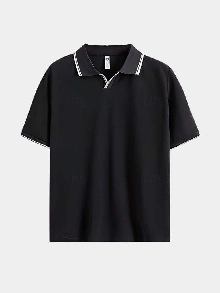 Ponadczasowy Czarny Polo z V-dekoltem