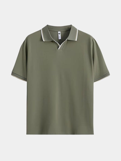 Ponadczasowy Czarny Polo z V-dekoltem