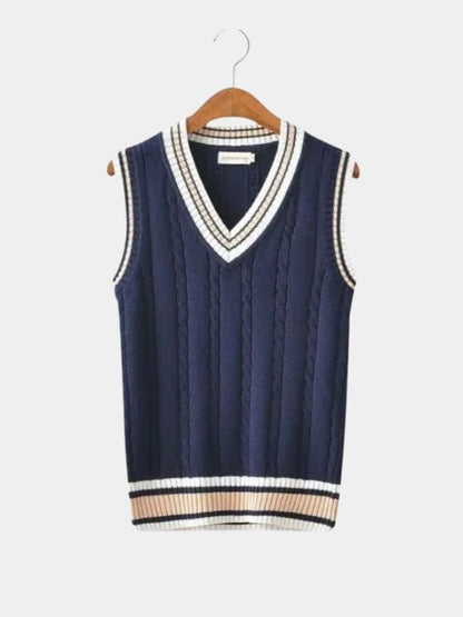 Elegancka Kamizelka Dzianinowa z Dekoltem w Serek